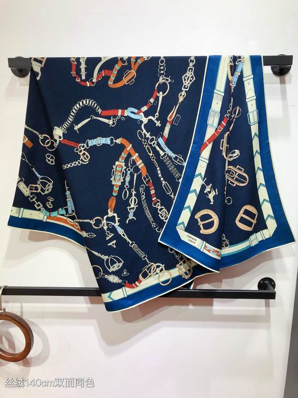 Hermes Scarf 140X140cm 70%���� 30%��˿ E090130