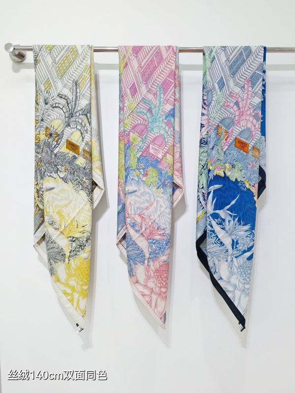 Hermes scarf 140X140cm 70%���� 30%��˿ E090601